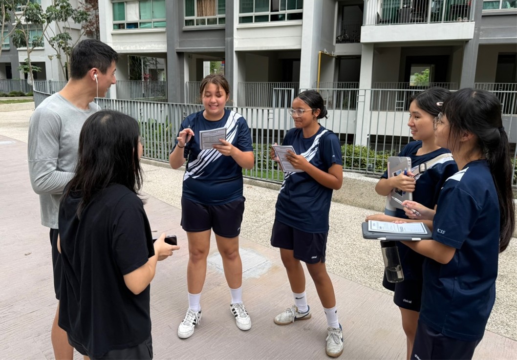 conducting an interview with the residents for their GI task