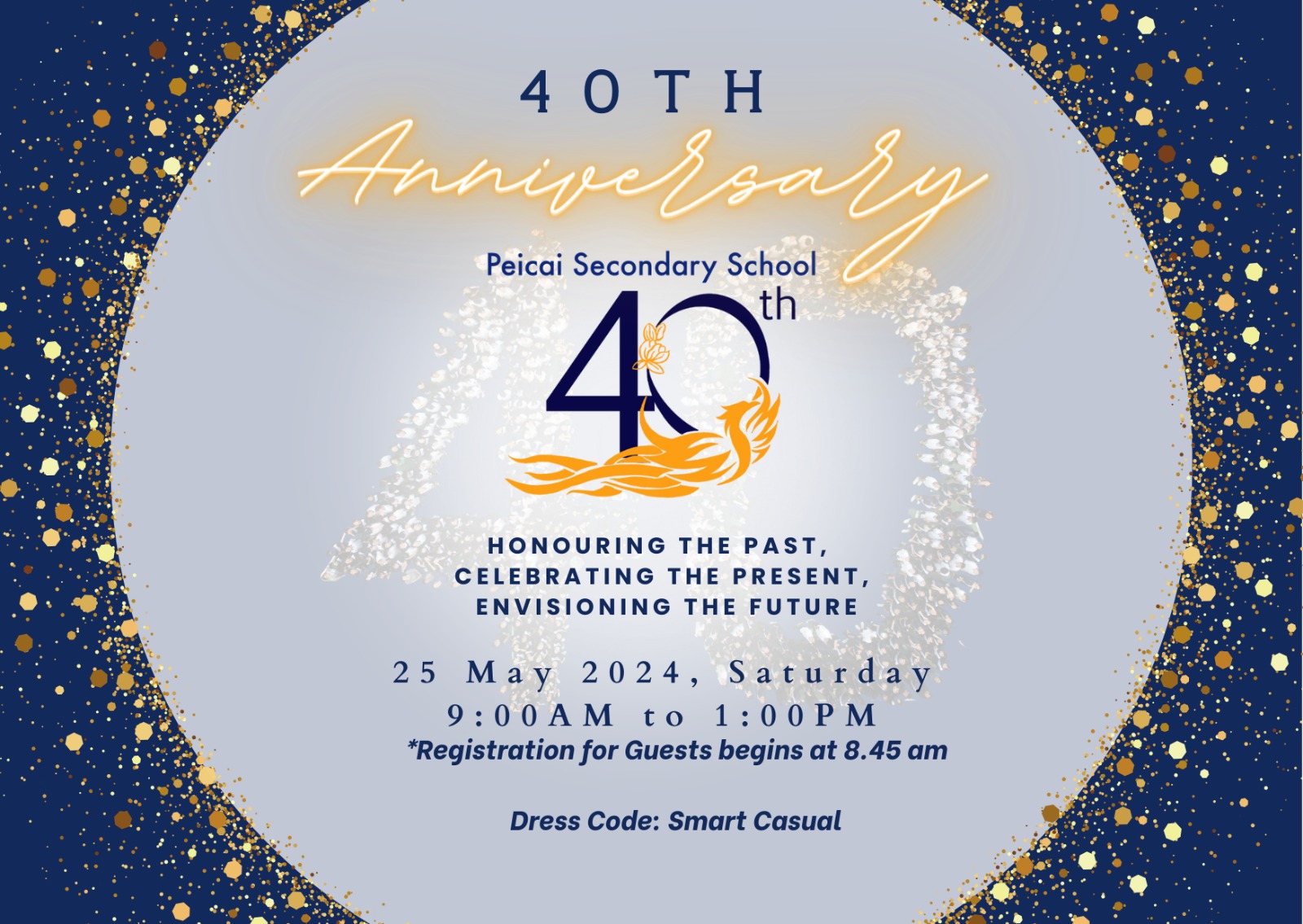 Important Announcement for all Guests attending 40th Anniversary Celebrations 25 May 2024