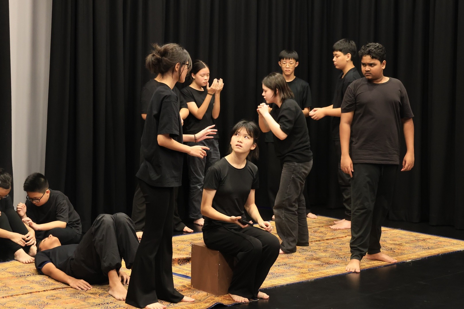 Students portraying different characters and values during their HVDF performance