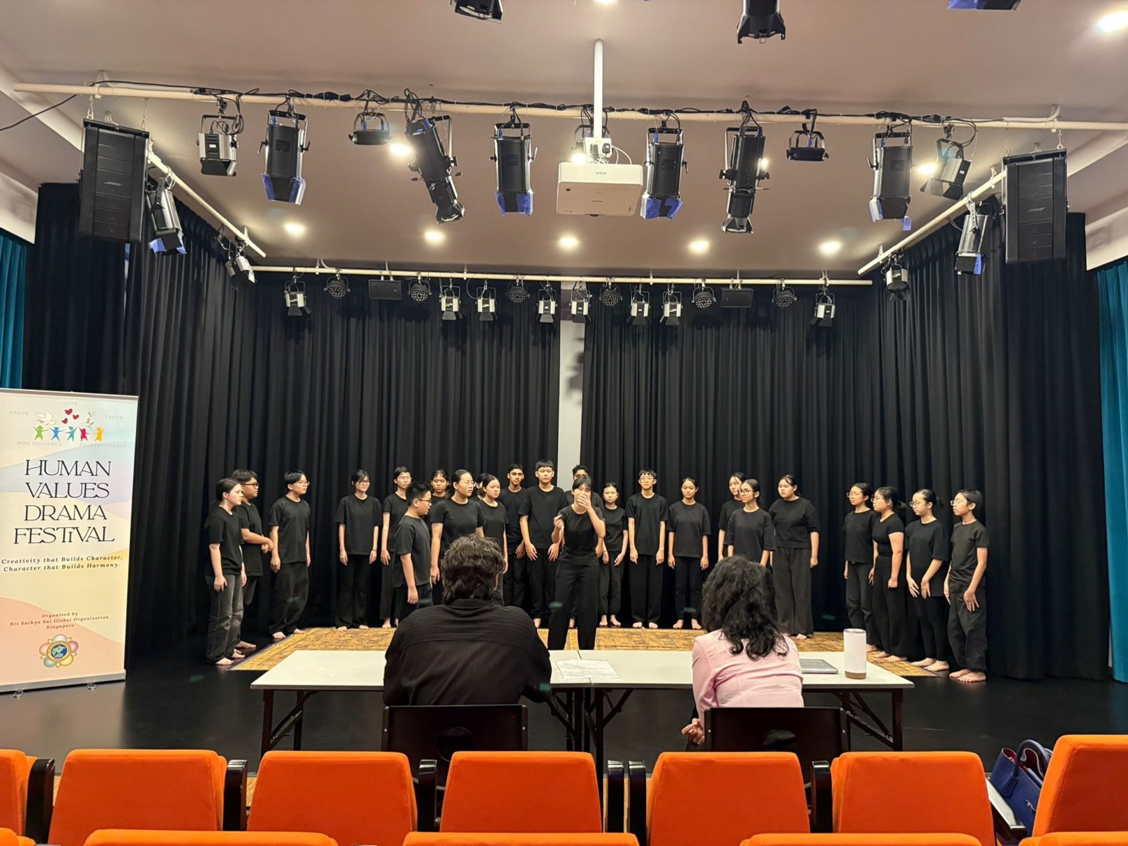 Drama Club members delivering their HVDF performance with confidence on stage