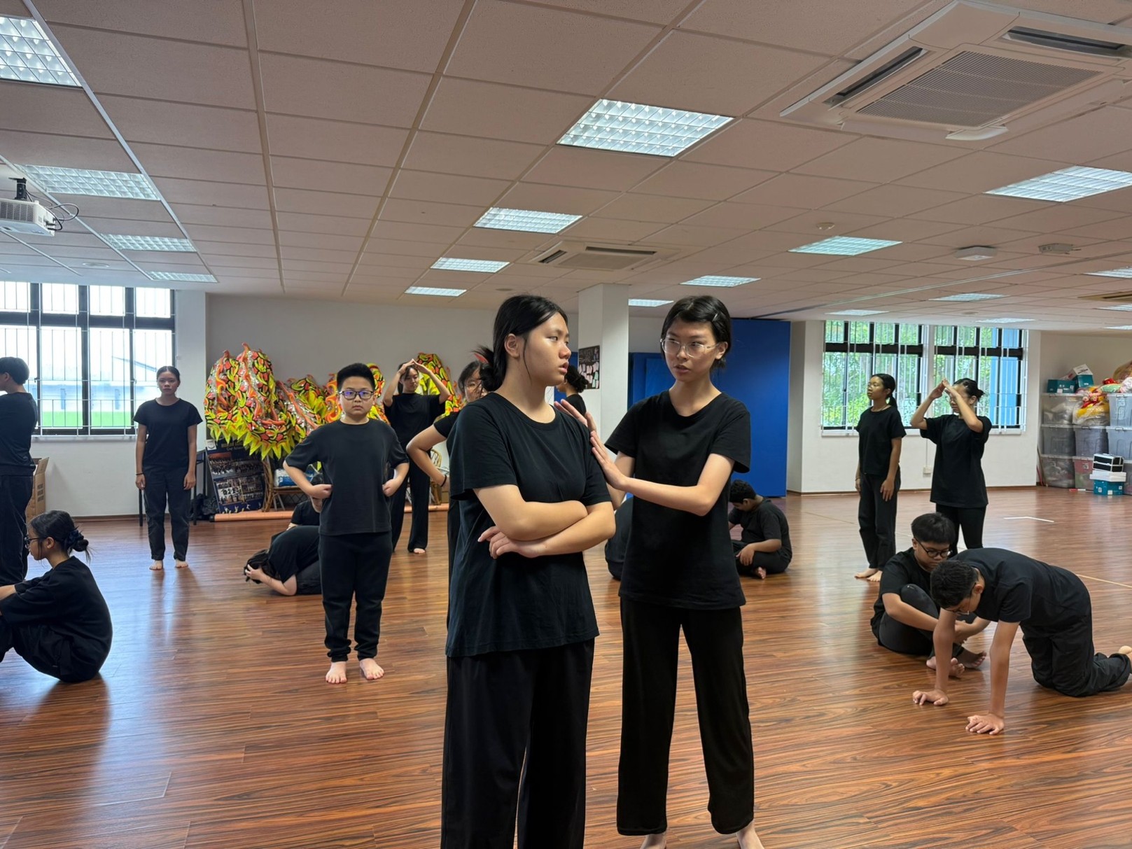 In-school rehearsal on show day as Drama Club members fine-tune their performance